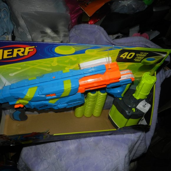 NERF Vortex Pyragon and 40 Disc Drum Blaster set Sealed   NEW - Picture 4 of 15